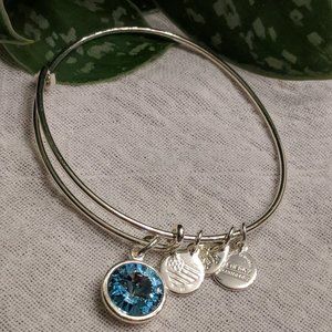 Alex & Ani Blue Zircon Swarovski Birthstone Bangle